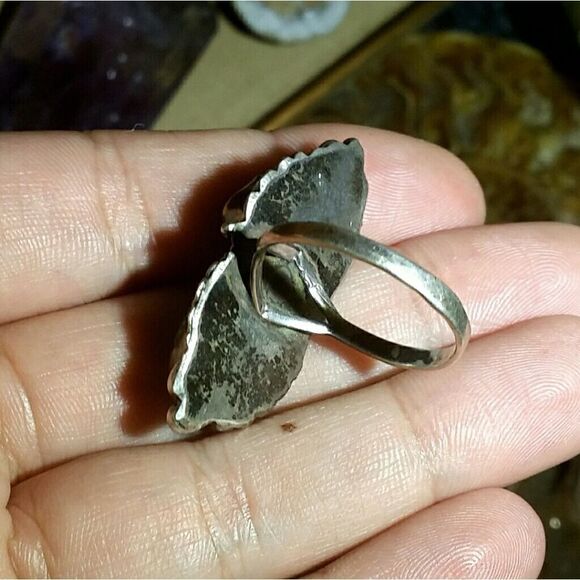 Size 11 Vintage Turquoise Sterling Silver Ring - Picture 3 of 3